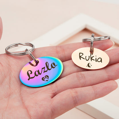 Oval Name and Icon Shaped Pet Tag