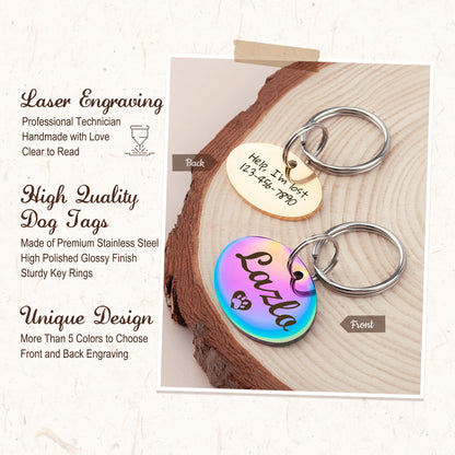 Oval Name and Icon Shaped Pet Tag