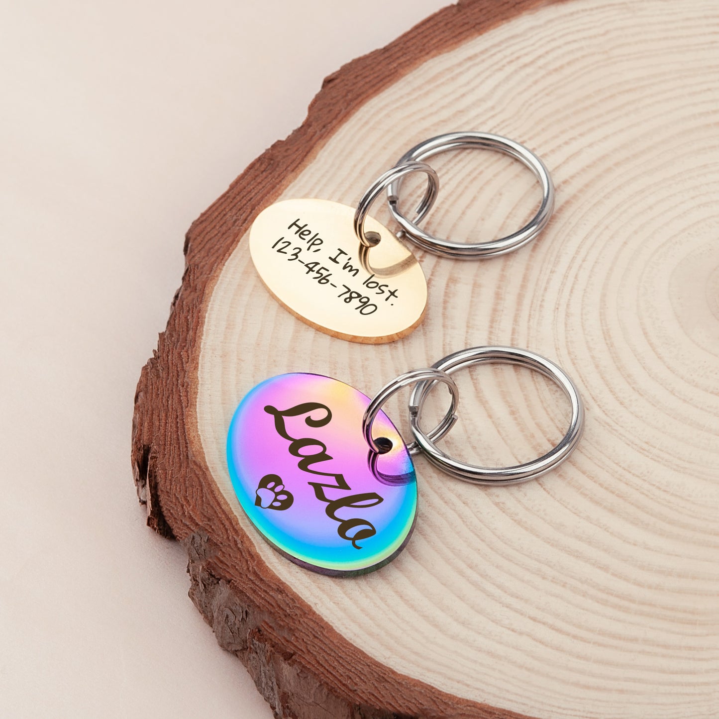 Oval Name and Icon Shaped Pet Tag