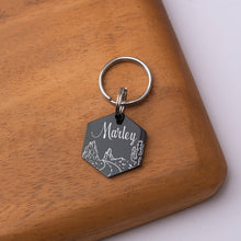 Load image into Gallery viewer, Personalized Rocky Road Cactus Hexagon Shaped Pet ID Dog Tag for Cat or Dog
