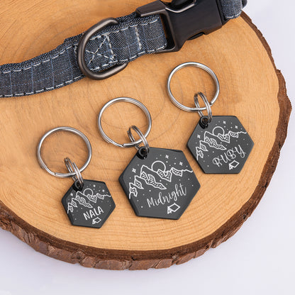 Mountain Tent Hexagon Pet ID Dog Tag