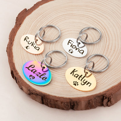 Oval Name and Icon Shaped Pet Tag