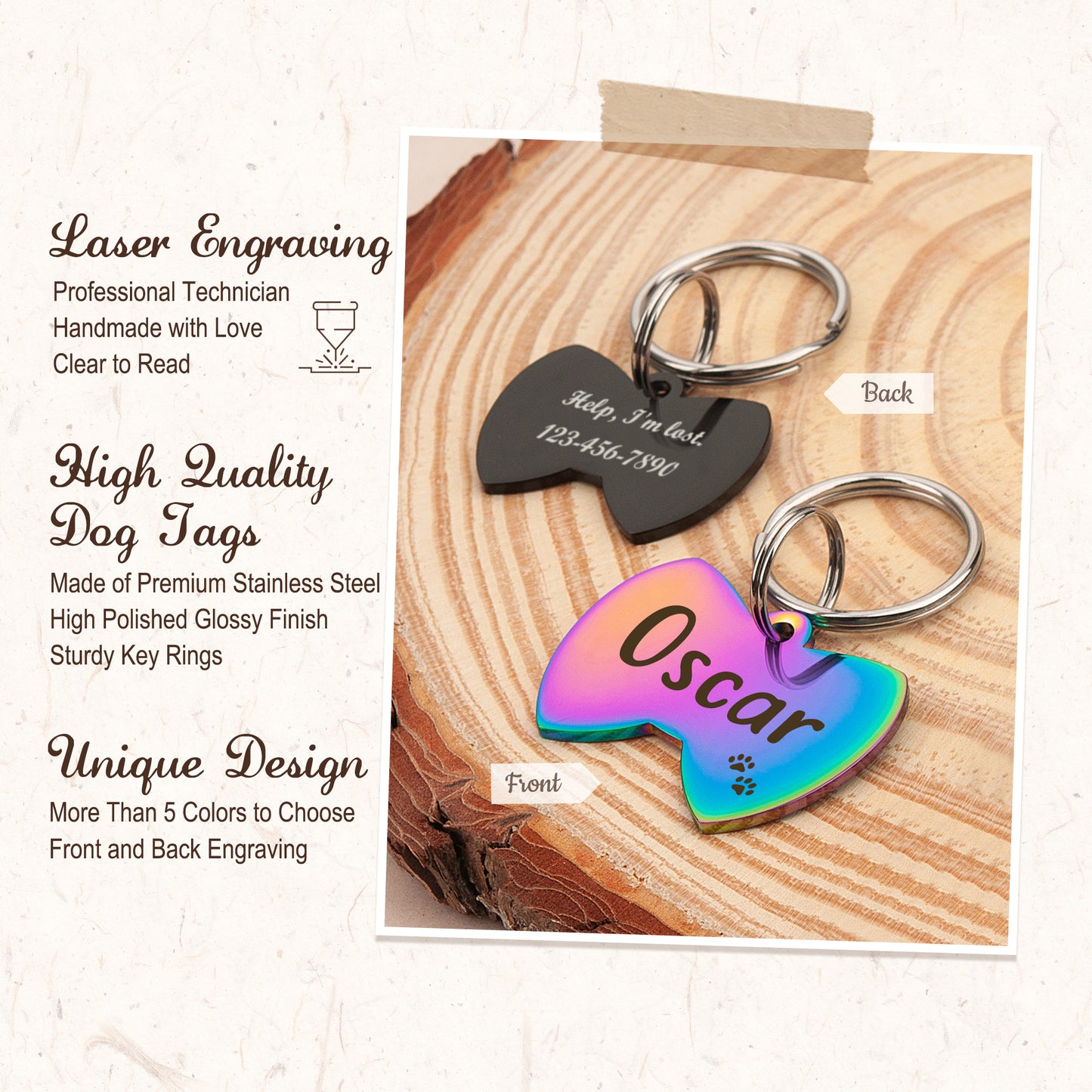 Bow Tie Pet ID Dog Tag