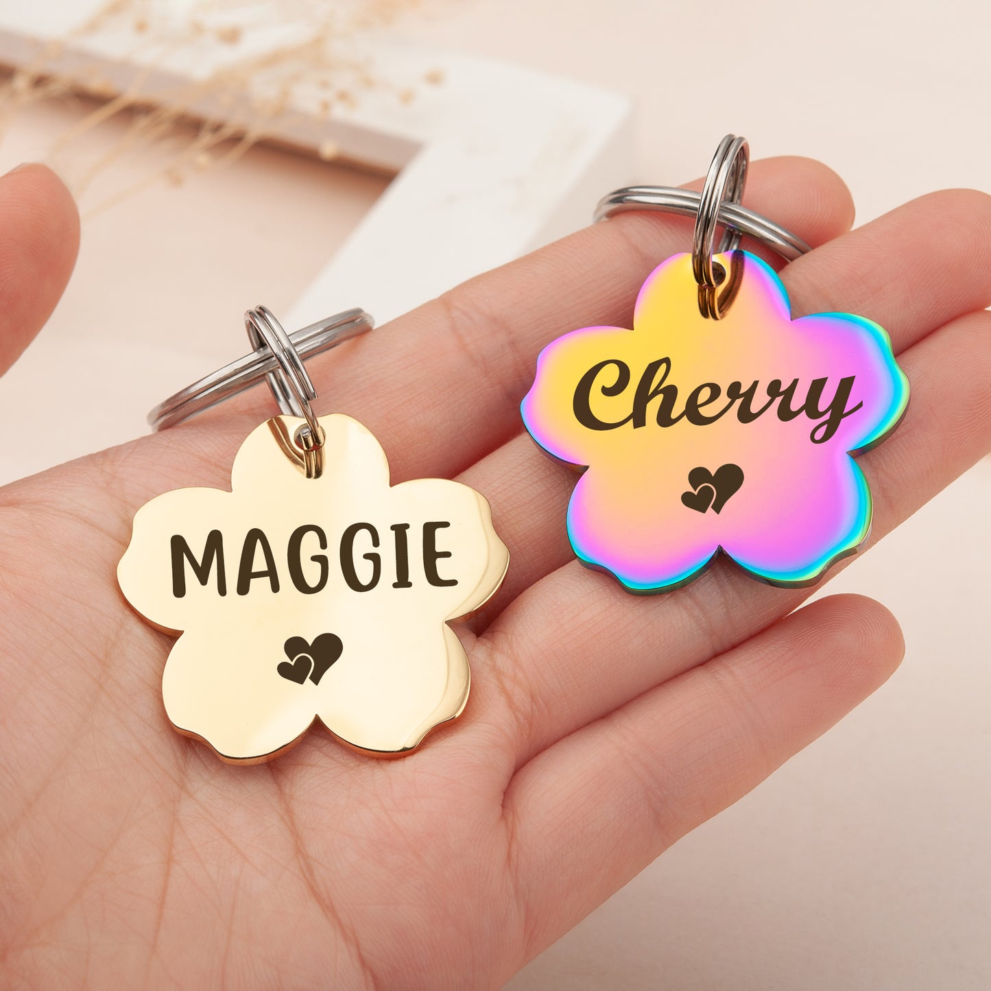 Cherry Blossom Pet ID Dog Tag