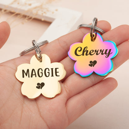 Cherry Blossom Pet ID Dog Tag