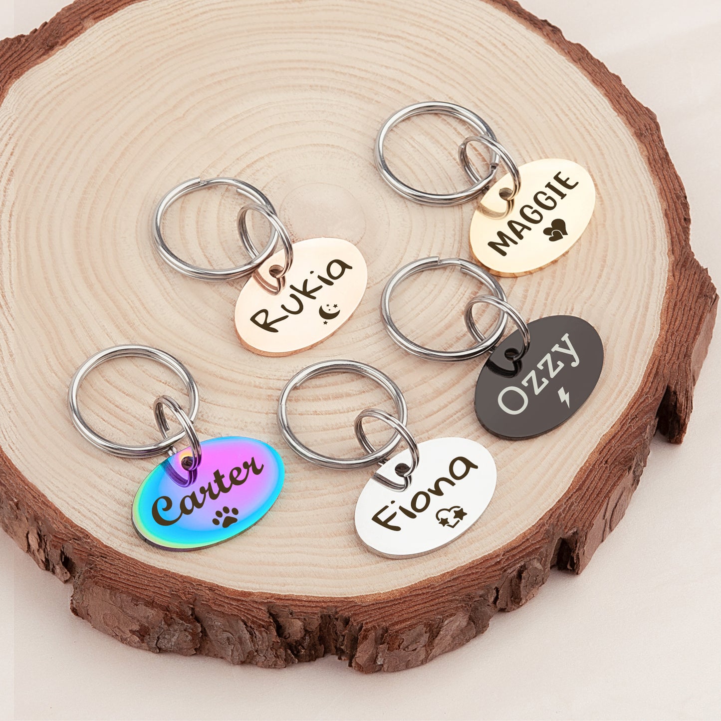 Oval Name and Icon Shaped Pet Tag