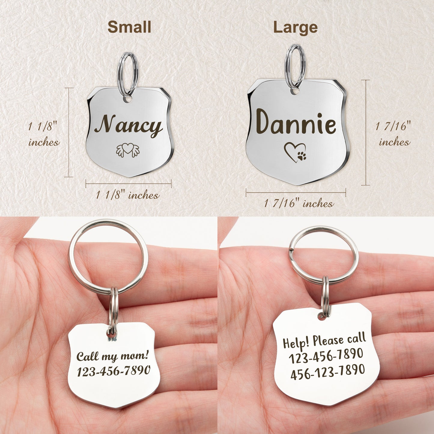 Shield Shaped Pet ID Tag