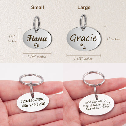 Oval Name and Icon Shaped Pet Tag