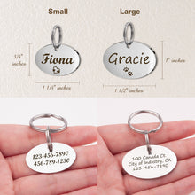 Load image into Gallery viewer, Custom Horizontal Oval Shaped Pet ID Dog Tag
