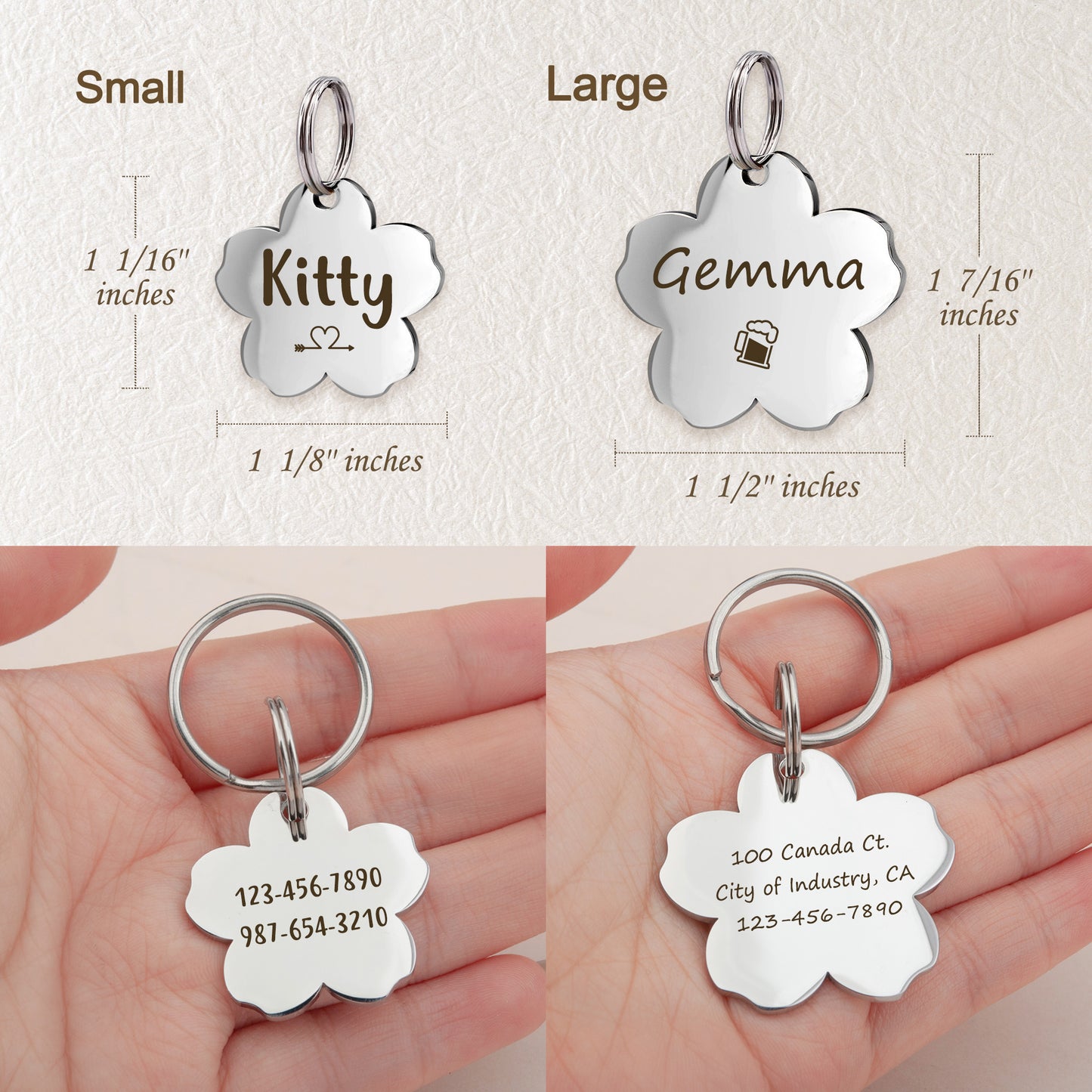 Cherry Blossom Pet ID Dog Tag