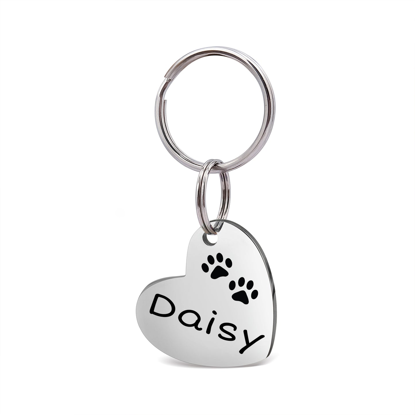 Name and Icon Sideways Heart Pet Tag