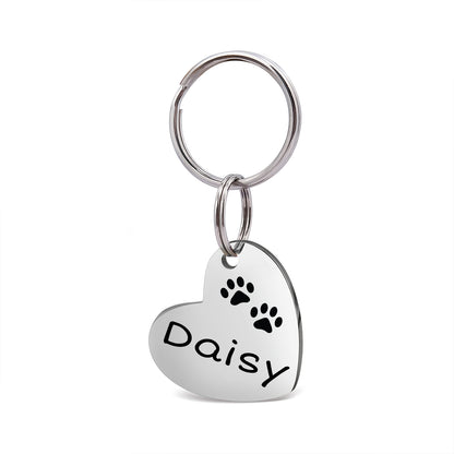 Name and Icon Sideways Heart Pet Tag