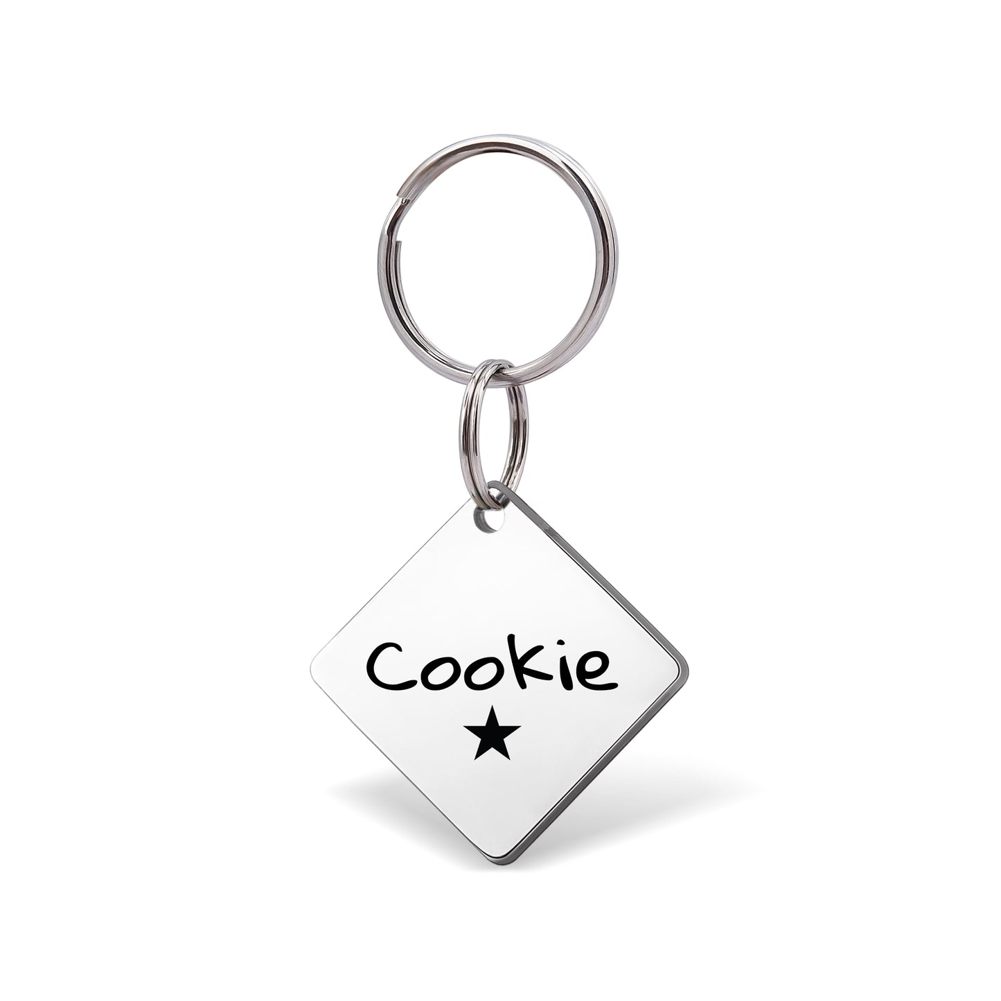 Diamond Name and Icon Pet ID Dog Tag
