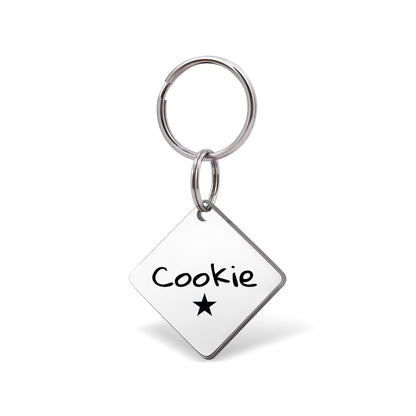 Diamond Name and Icon Pet ID Dog Tag