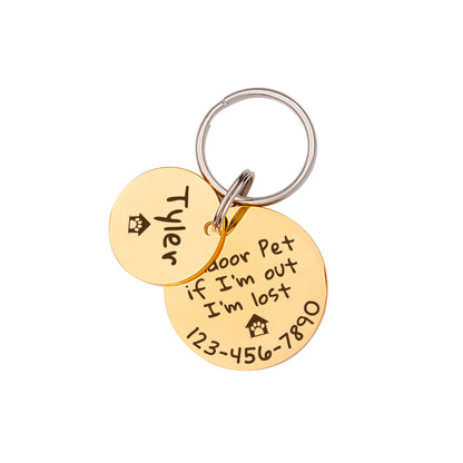 2pc Round Shaped Quotes Pet Tag