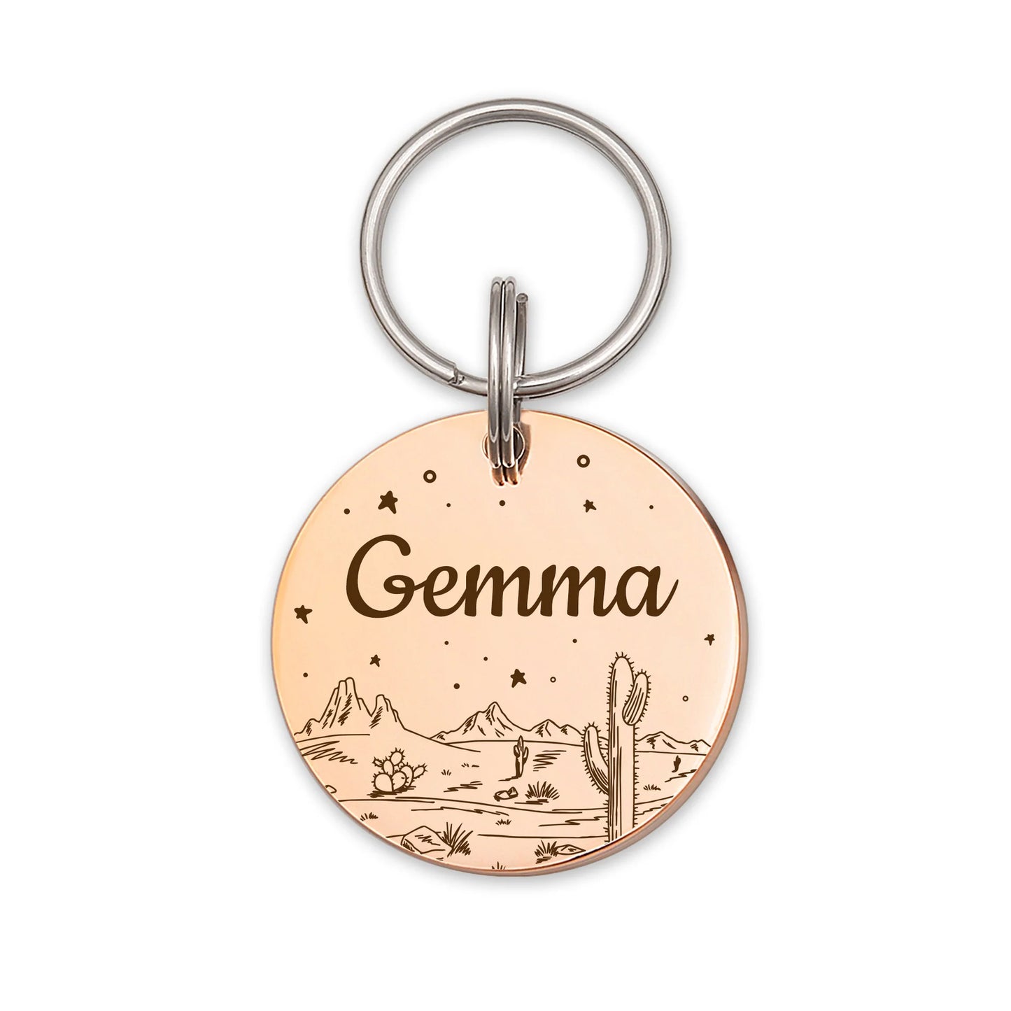 Round Desert Night Sky Pet ID Dog Tag