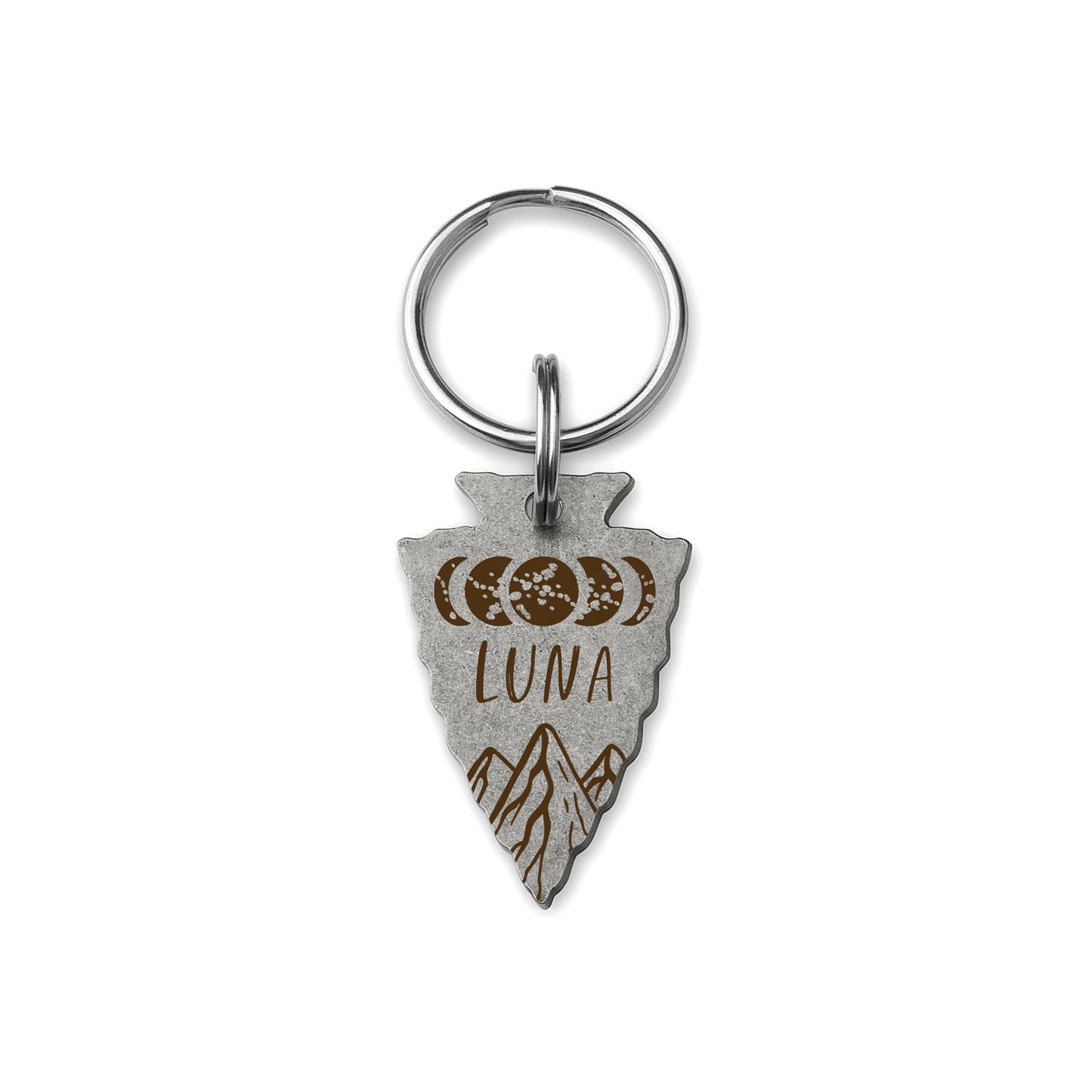 Moon Phases Arrowhead Pet Tag