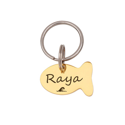 Fish Shaped Name and Icon Pet ID Tag