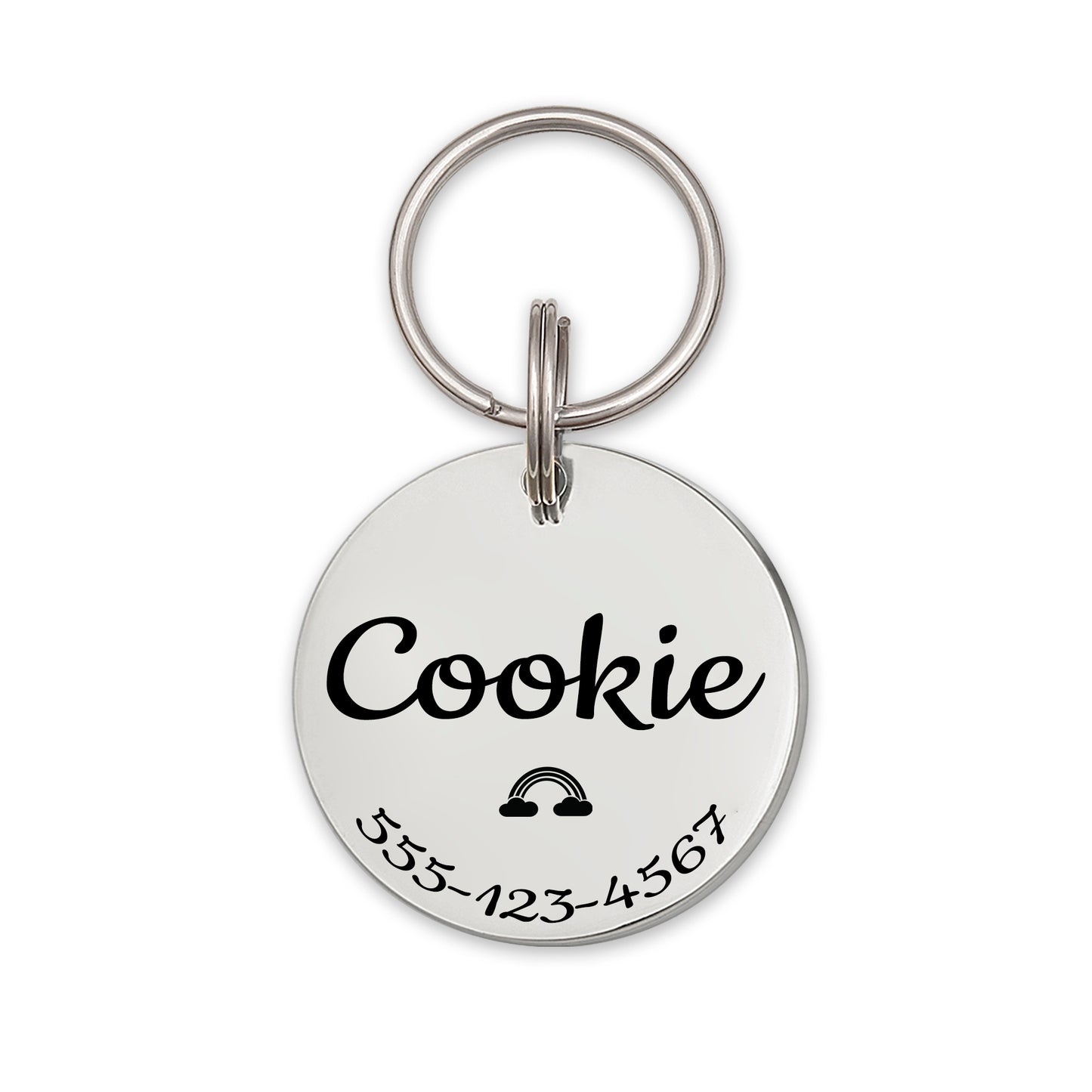 Round Name, Icon, & Number Pet ID Dog Tag