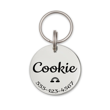 Round Name, Icon, & Number Pet ID Dog Tag