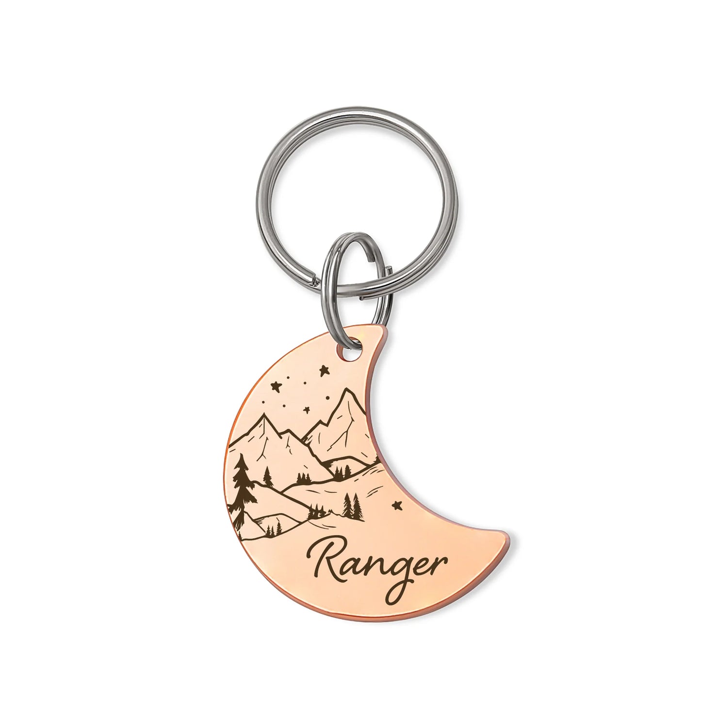 Mountain Peak Moon Pet ID Dog Tag