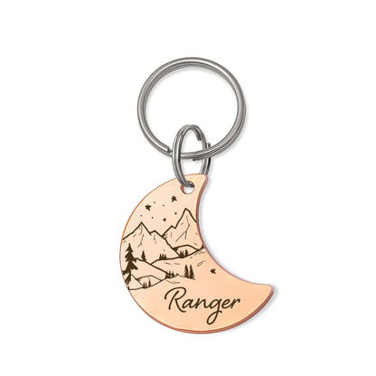 Mountain Peak Moon Pet ID Dog Tag