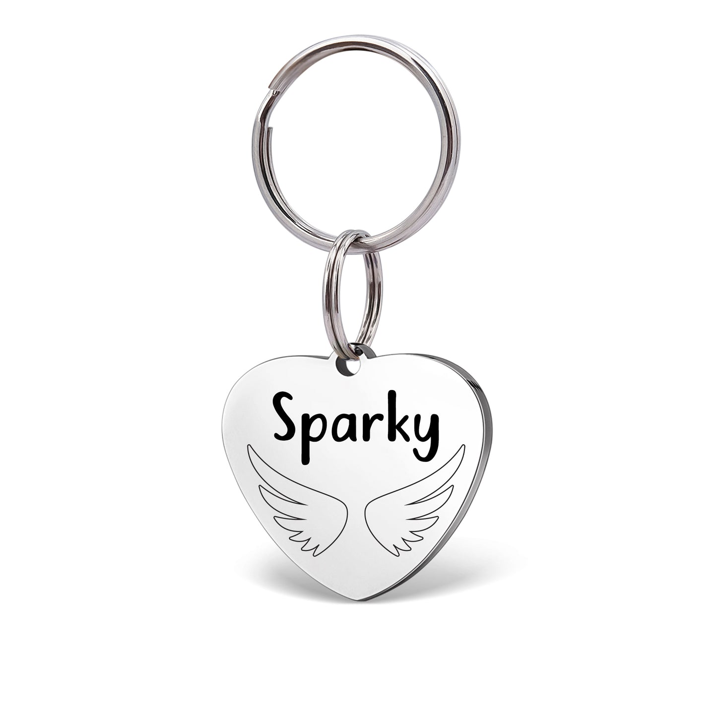 Name with Frame Design Heart Pet Tag