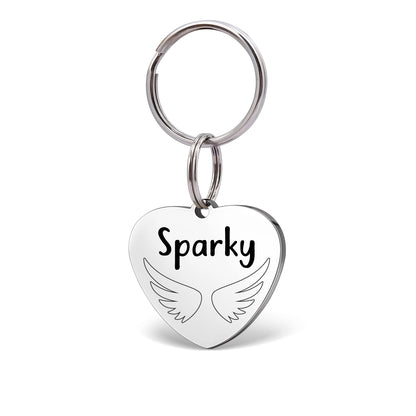 Name with Frame Design Heart Pet Tag