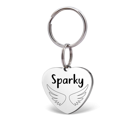 Name with Frame Design Heart Pet Tag
