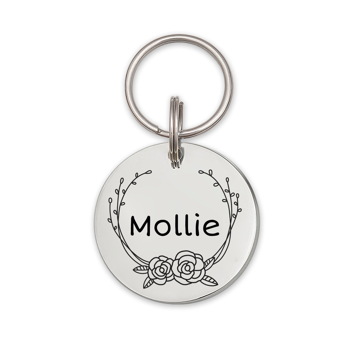 Round Shaped Name & Frame Pet ID Dog Tag