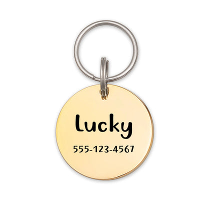 Round Name and Number Pet ID Dog Tag