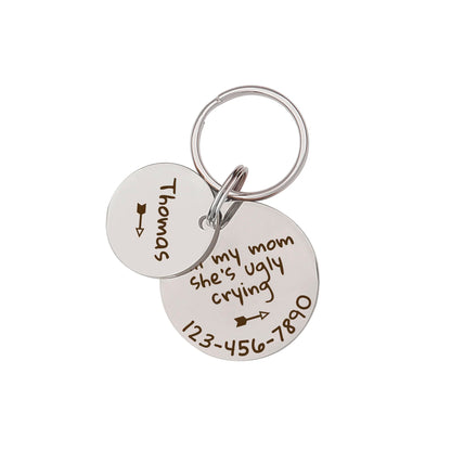 2pc Round Shaped Quotes Pet Tag