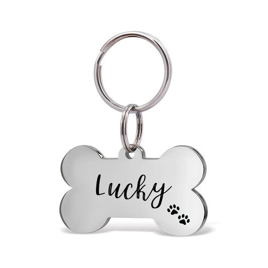 Name and Icon Dog Bone Pet Tag