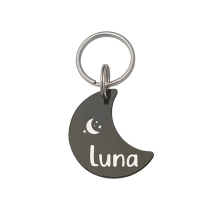 Personalized Moon Shaped Pet ID Tag