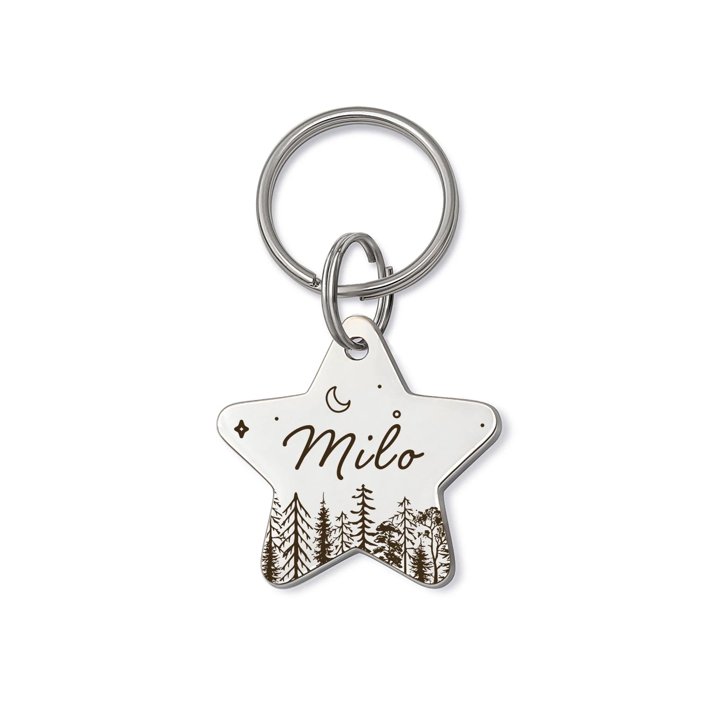 Star Woods and Night Sky Pet ID Dog Tag