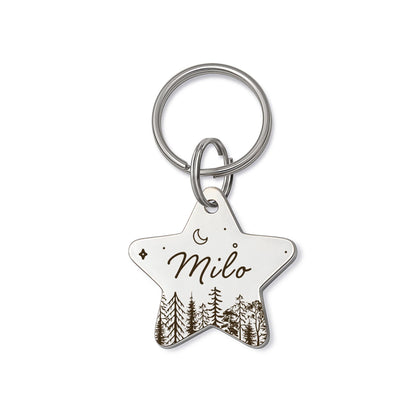 Star Woods and Night Sky Pet ID Dog Tag