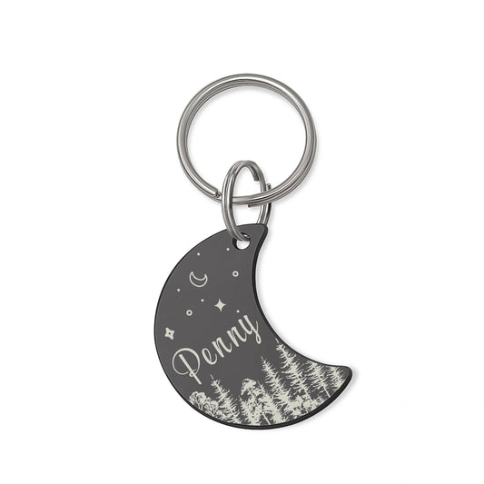 Woods and Starry Sky Moon Pet ID Dog Tag