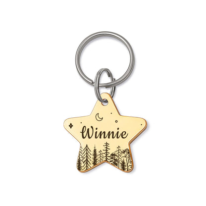 Star Woods and Night Sky Pet ID Dog Tag