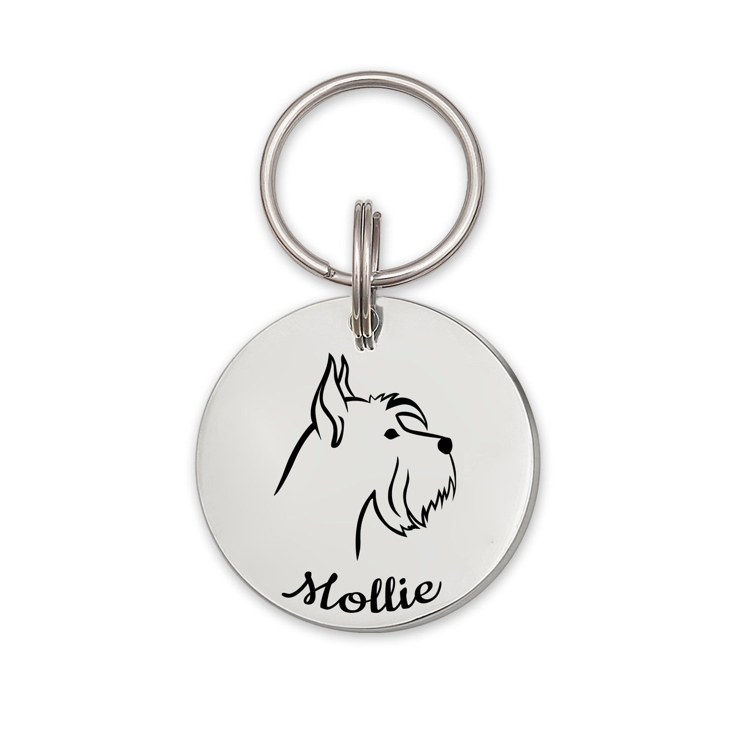 Round Dog Breed Icon Pet ID Dog Tag