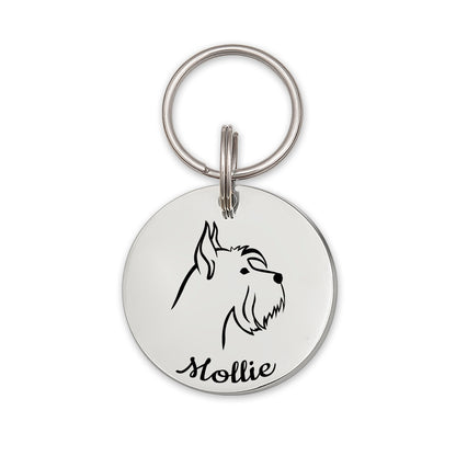 Round Dog Breed Icon Pet ID Dog Tag