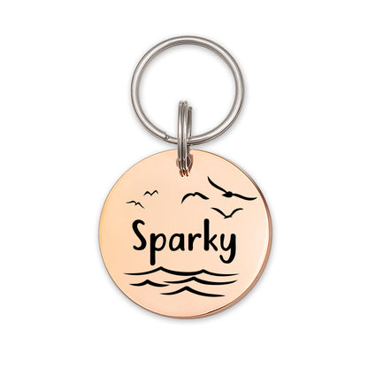Round Shaped Name & Frame Pet ID Dog Tag