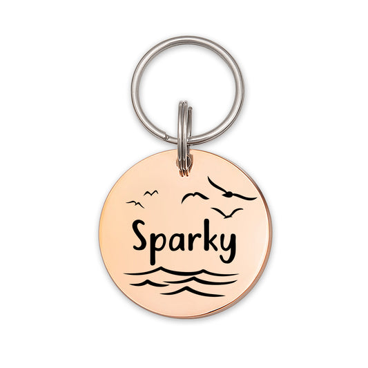 Round Shaped Name & Frame Pet ID Dog Tag