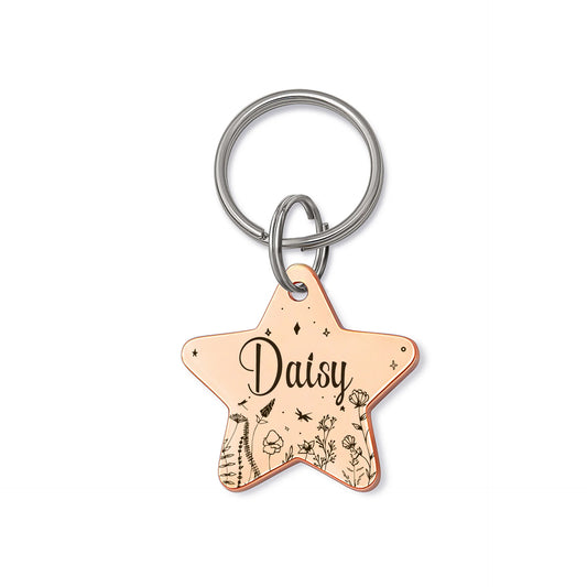 Star Wildflowers Pet ID Dog Tag