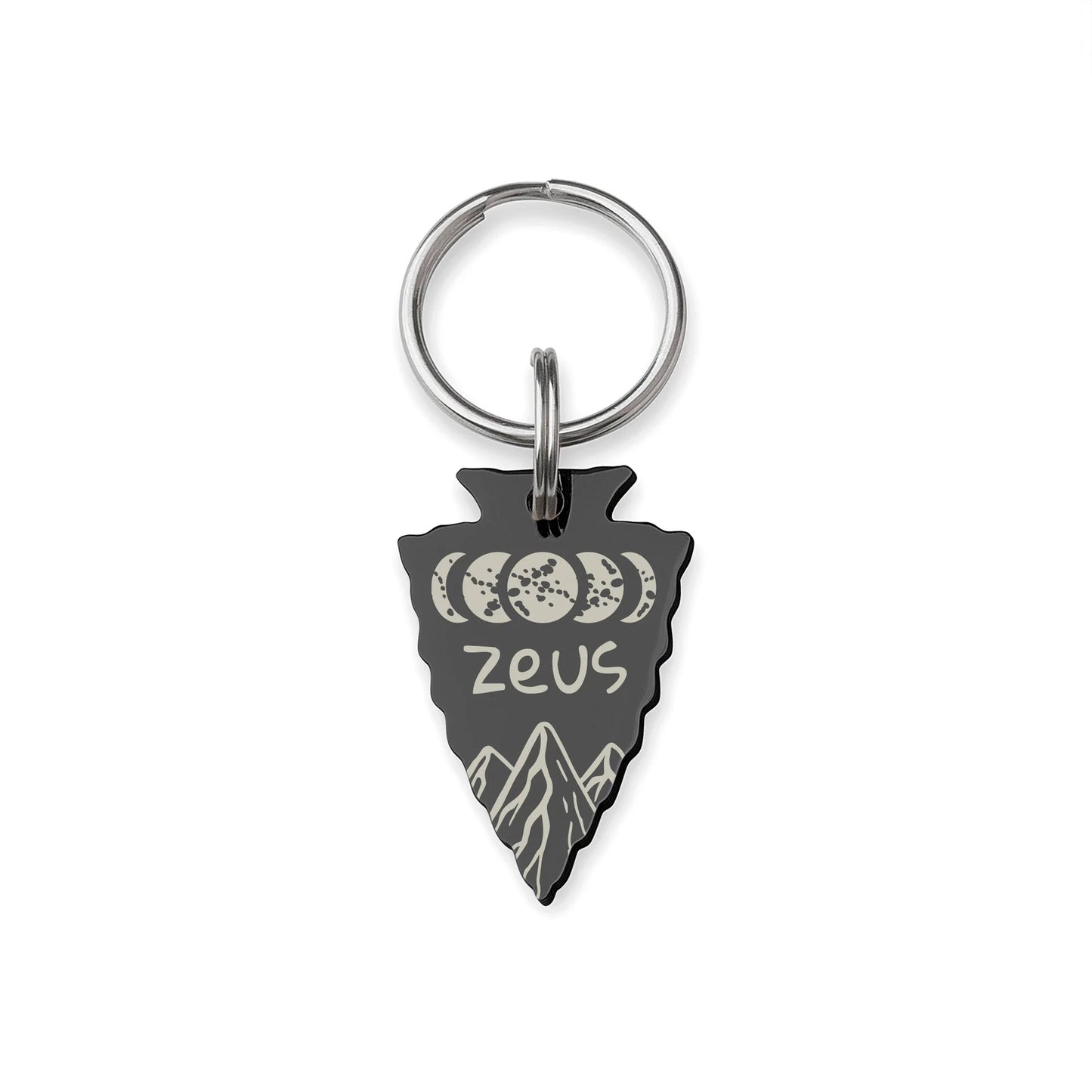 Moon Phases Arrowhead Pet Tag