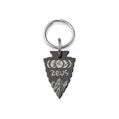 Moon Phases Arrowhead Pet Tag