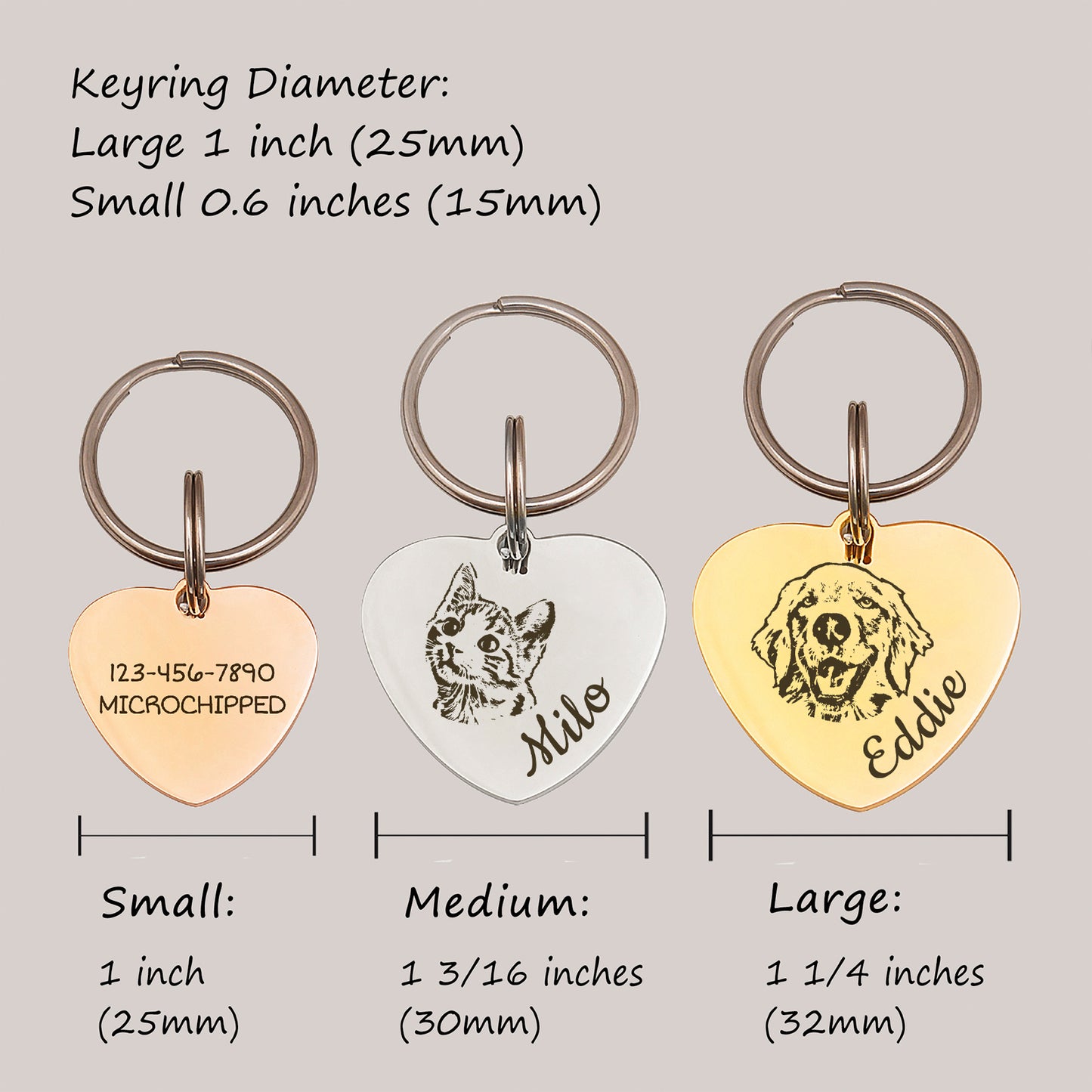 Pet Portrait Heart Pet ID Tag