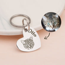 Load image into Gallery viewer, Personalized Pet Portriat Heart Shaped Pet ID Tag
