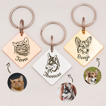 Diamond Pet Portrait Pet Tag