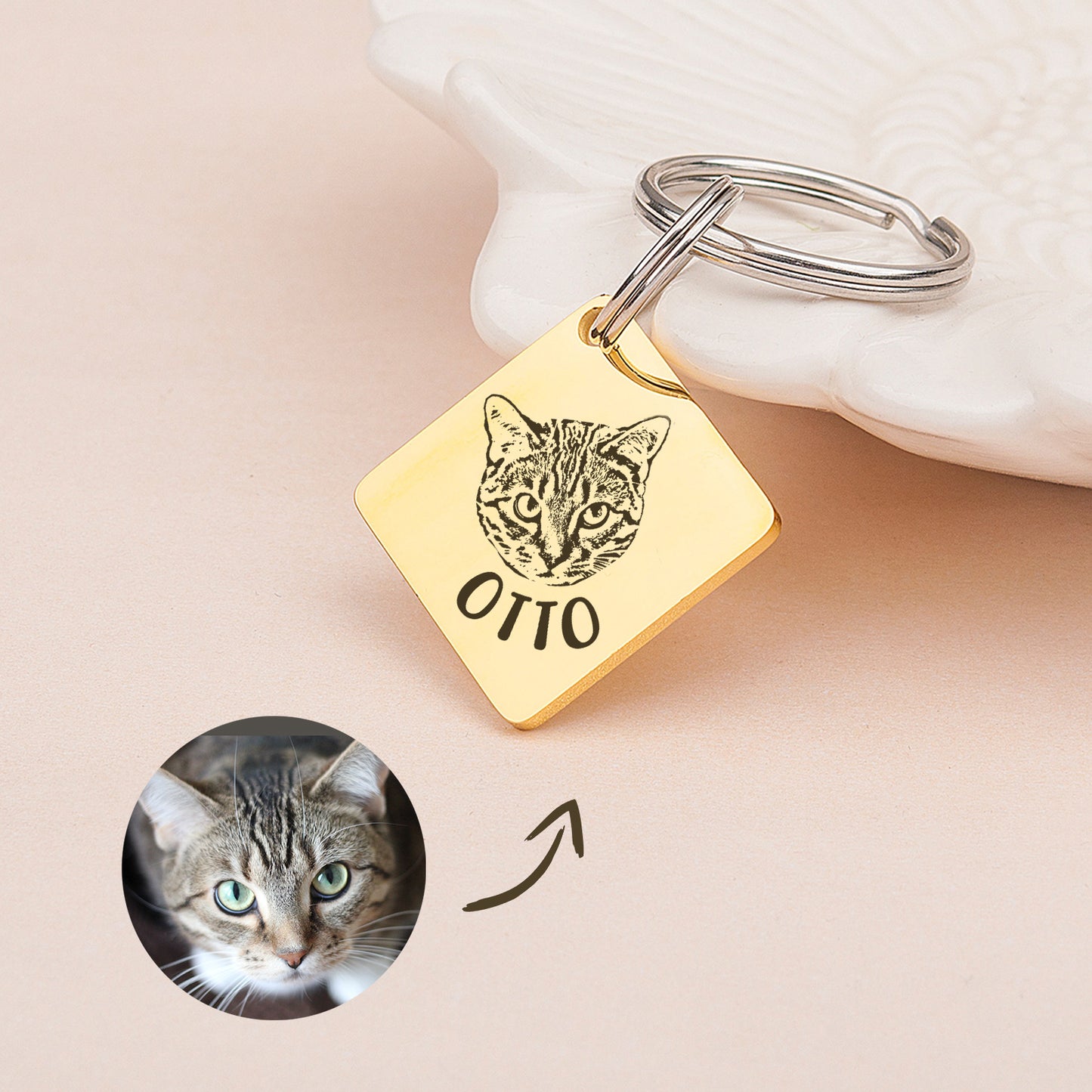 Diamond Pet Portrait Pet Tag