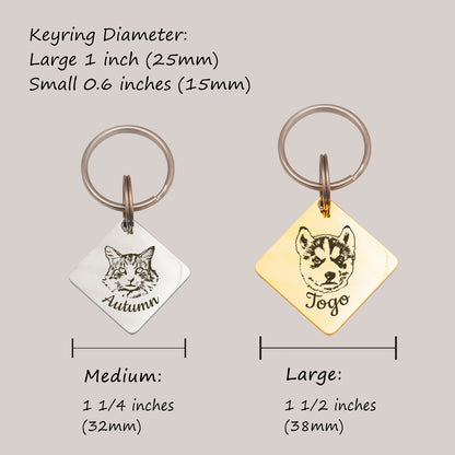 Diamond Pet Portrait Pet Tag